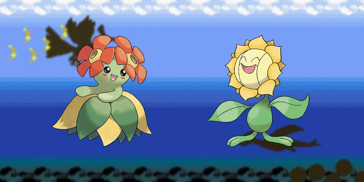 Evoluciones de Pokémon Bellossom y Sunflora Stone de la Generación 2