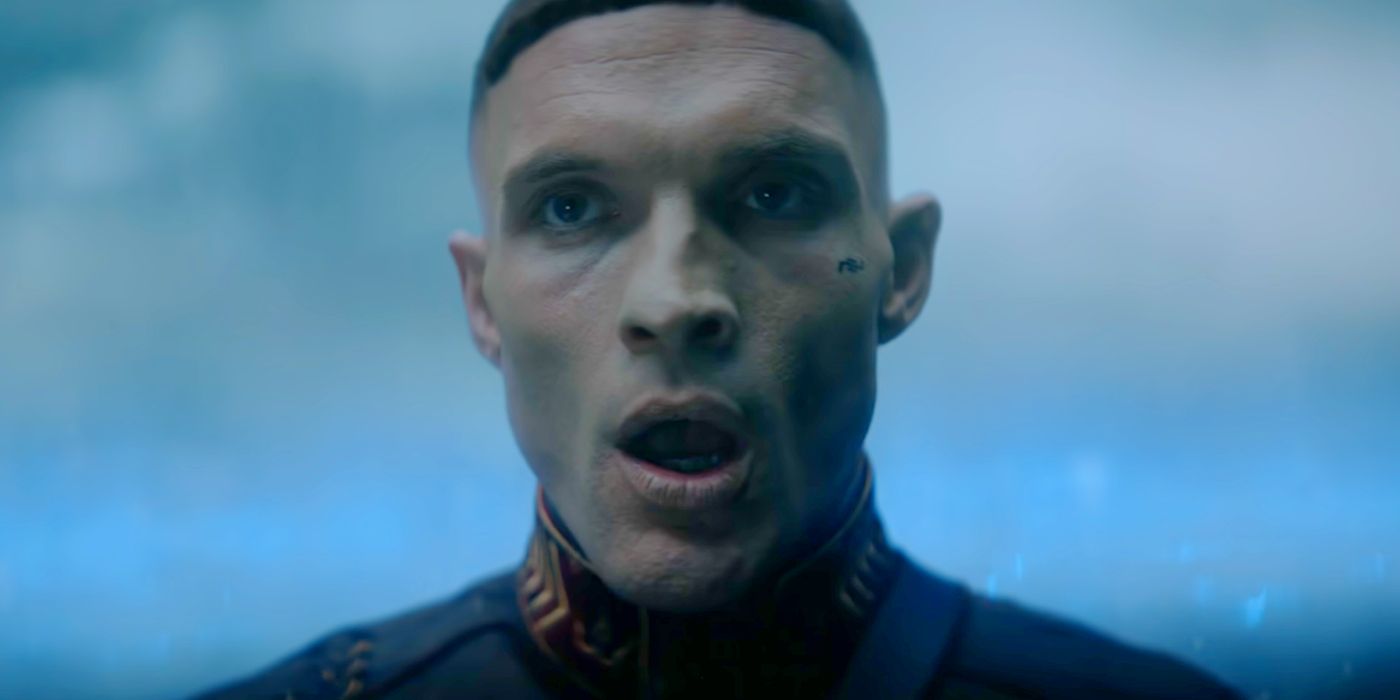 Ed Skrein as Atticus Noble Gasping in Rebel Moon Part One A Child of Fire