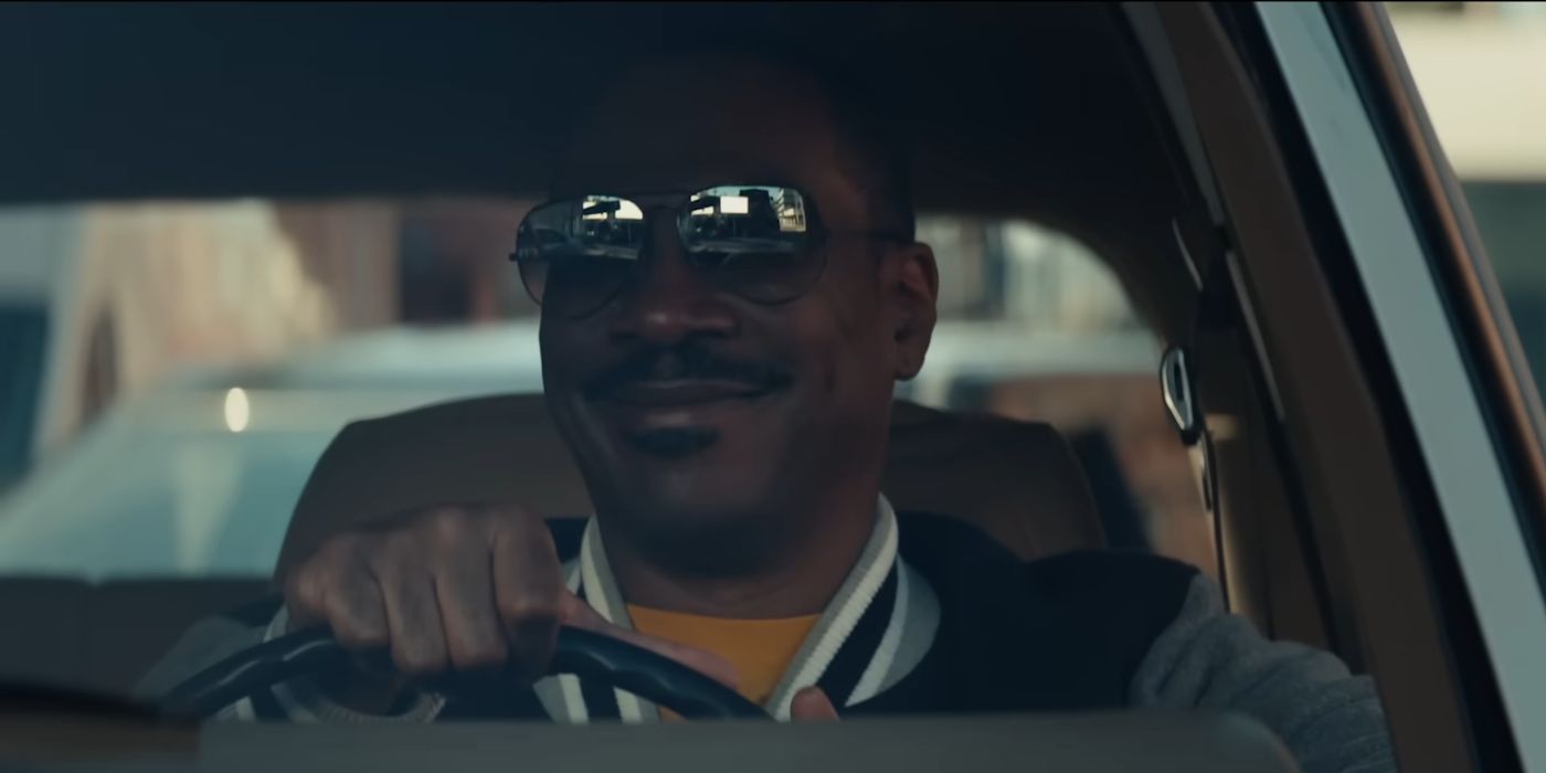 Eddie Murphy as Axel Foley smiles in Beverly Hills Cop: Axel F.