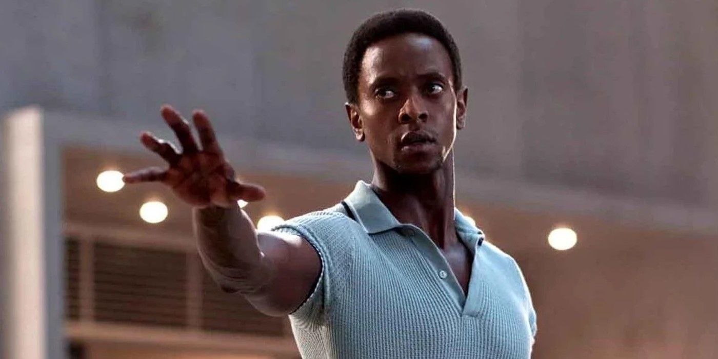 Edi Gathegi as Darwin holding his hand out in X-Men: First Class