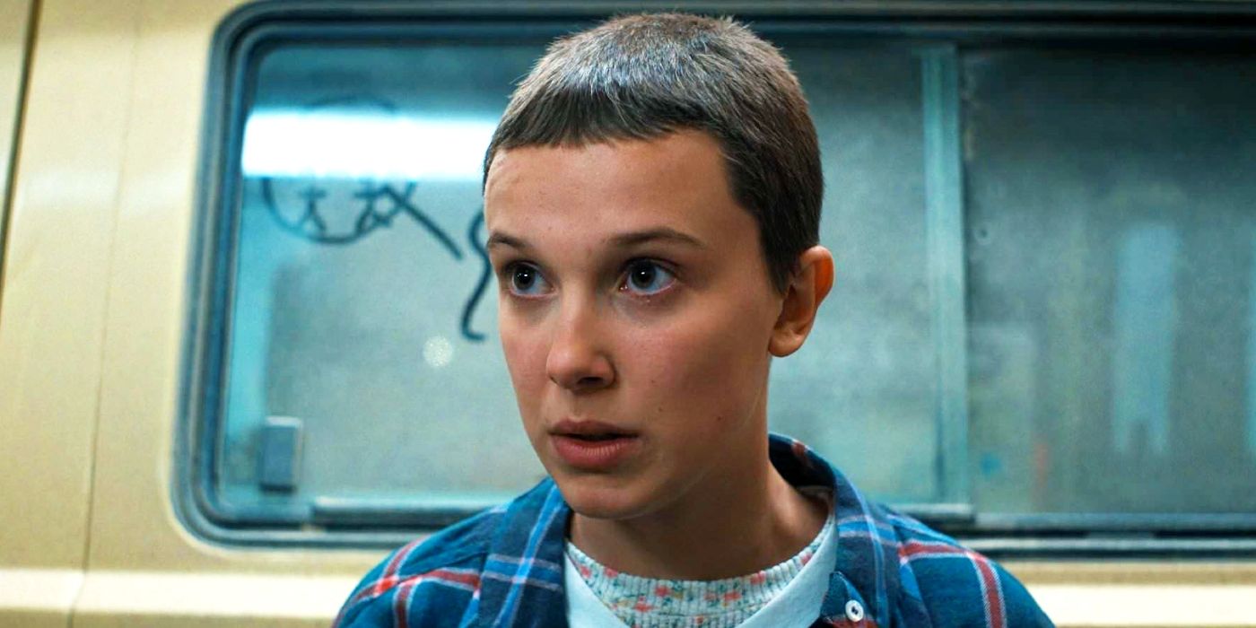 Eleven (Millie Bobby Brown) looking quizzical in Stranger Things season 4.