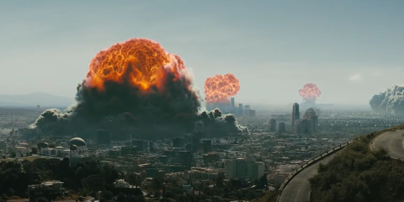 Nuclear explosions decimating Los Angeles in the Fallout TV show