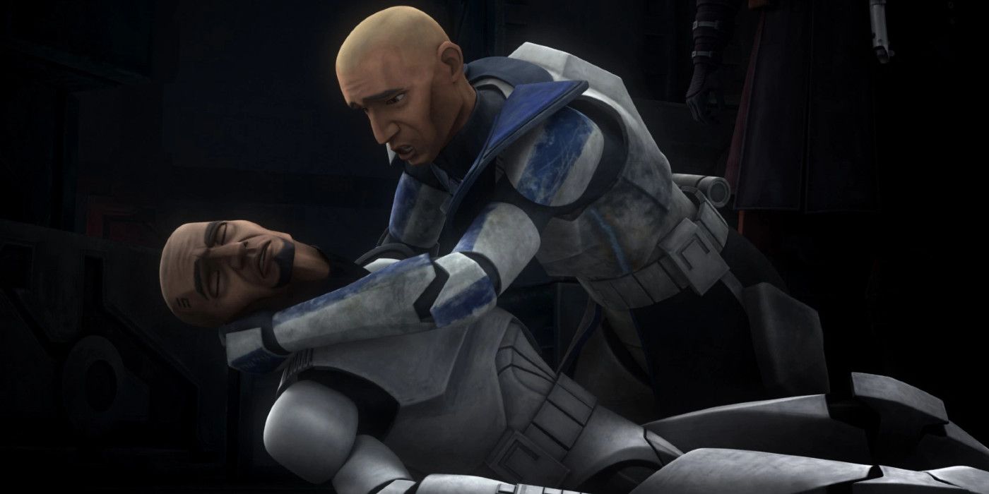 Fives dies in The Clone Wars while being held by Rex
