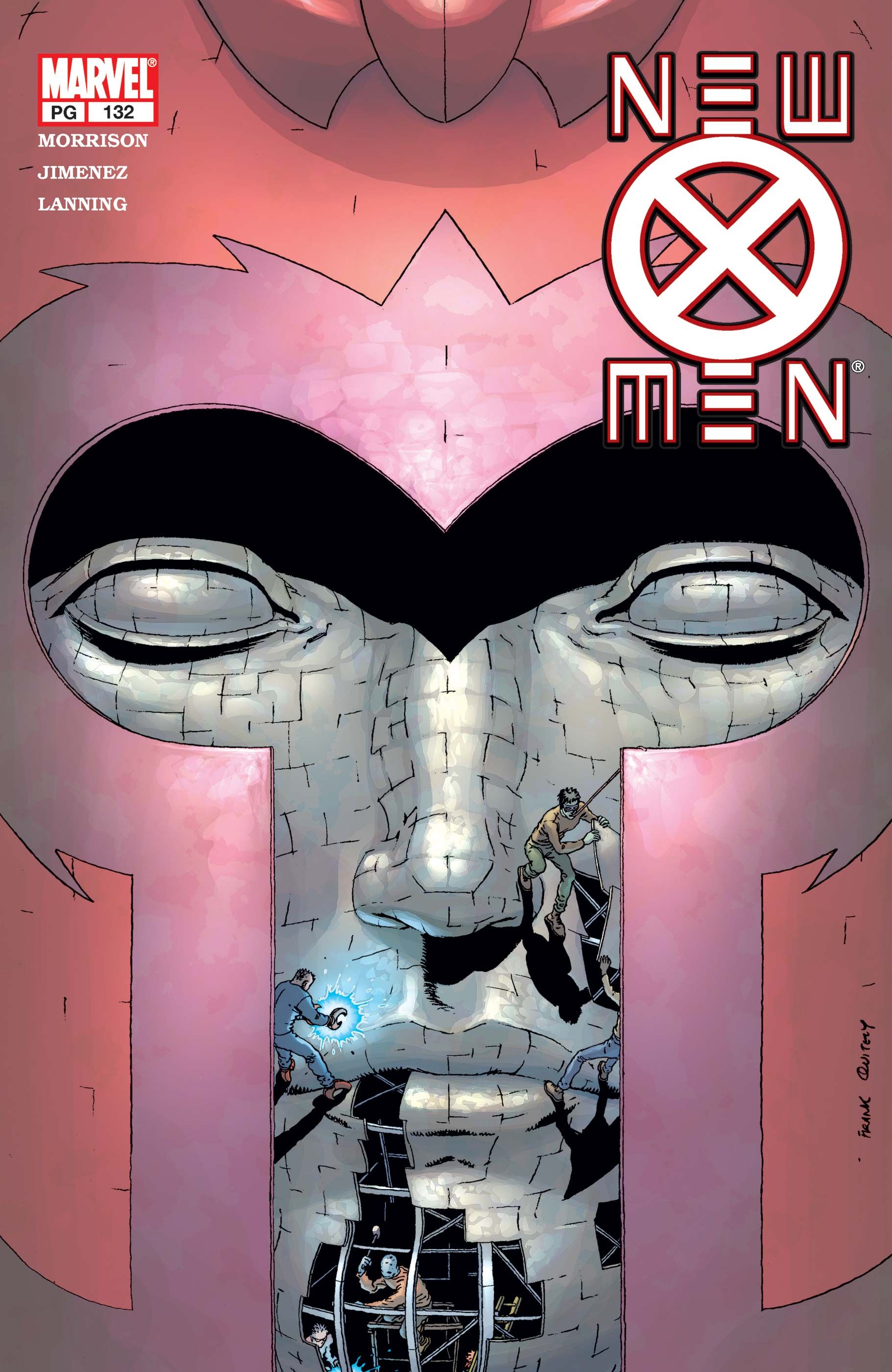 A statue of Magneto on Frank Quitely's cover to New X-Men #132