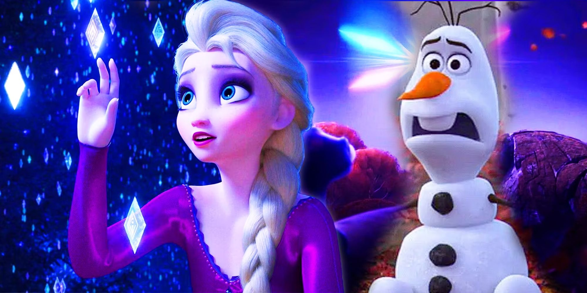 Custom image of Elsa and elements and Olaf in Frozen