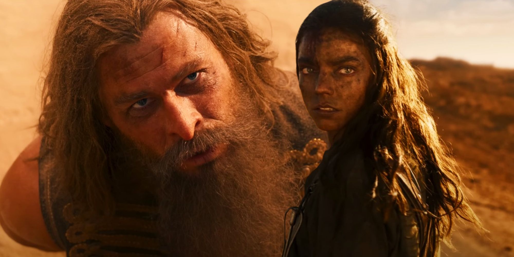 Anya Taylor-Joy and Chris Hemsworth as Furiosa and Dementus in the Furiosa Mad Max prequel