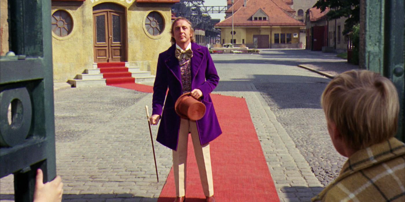Willy Wonka, de Gene Wilder, mancando sem bengala