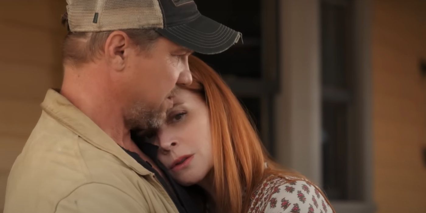 Marc Blucas as George Walter hugging Sarah Rafferty's Katherine in My Life With the Walter Boys.