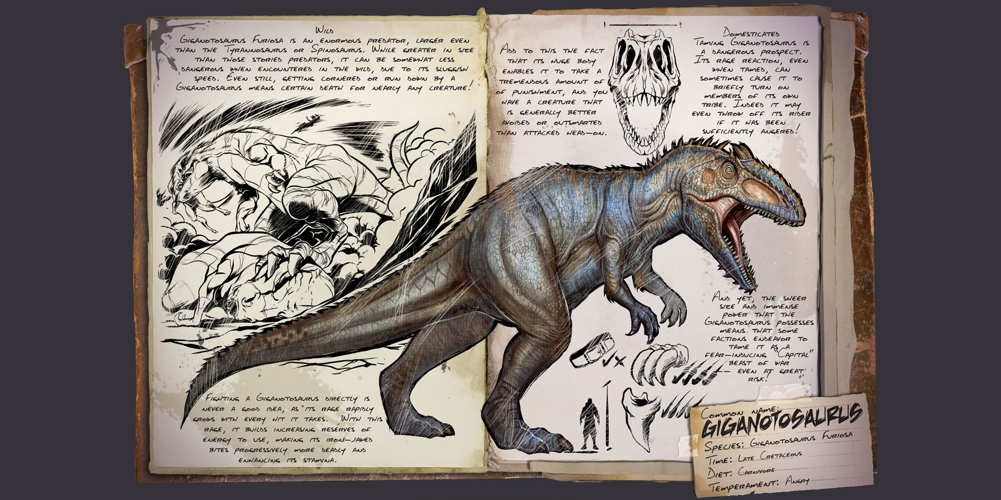 Giga dinosaur encyclopedia entry in Ark