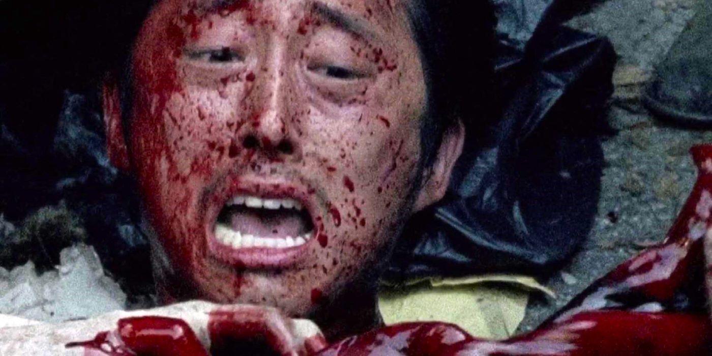 Glenn's death fakeout in The Walking Dead season 6 where he's trapped under walkers