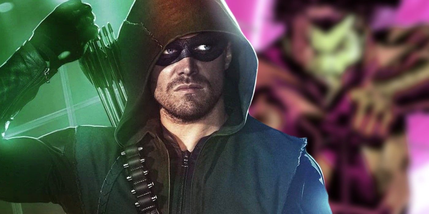green arrow from the arroverse and merlyn with new cyborg upgrades