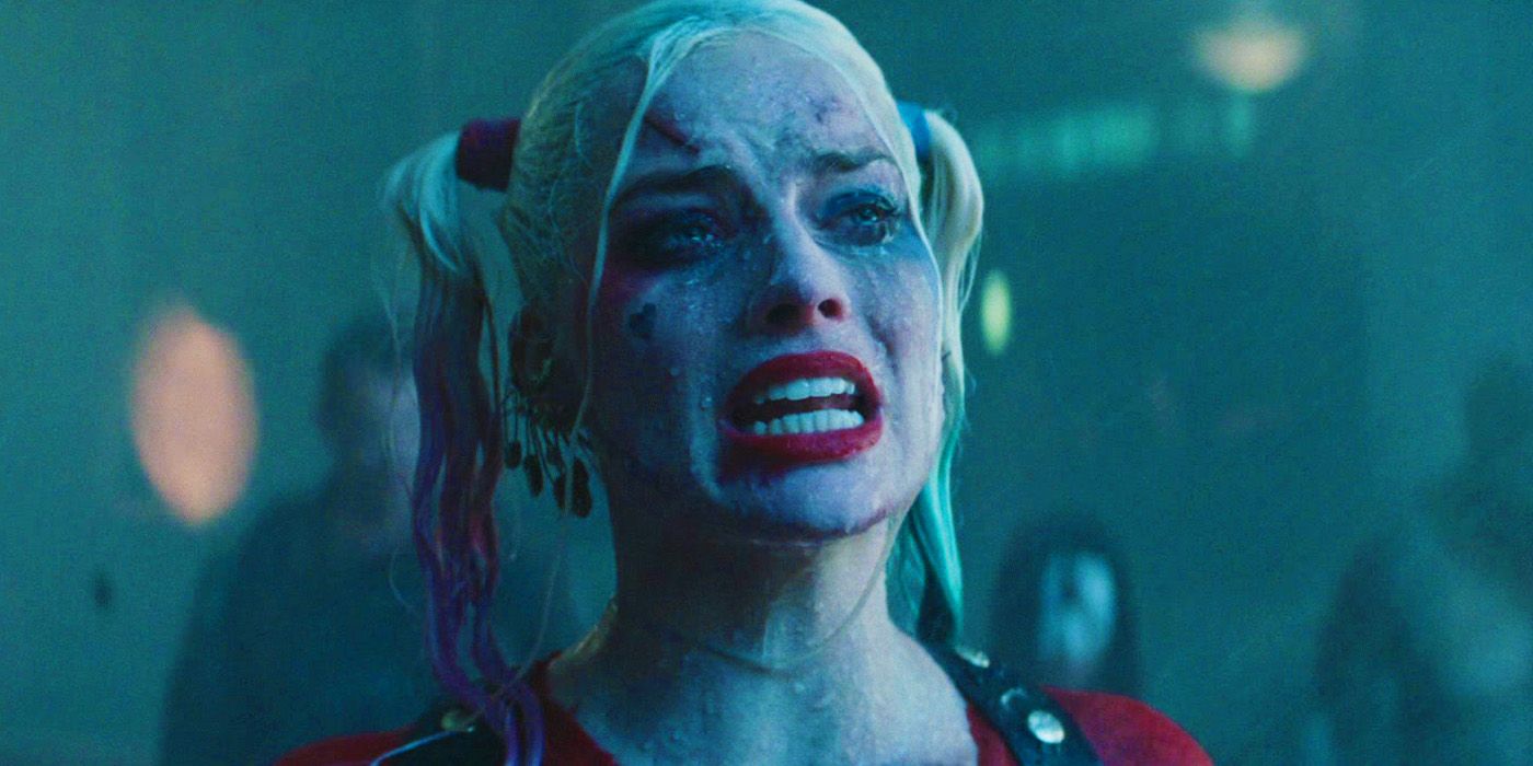 Harley Quinn pretending to surrender to Enchantress in Suicide Squad
