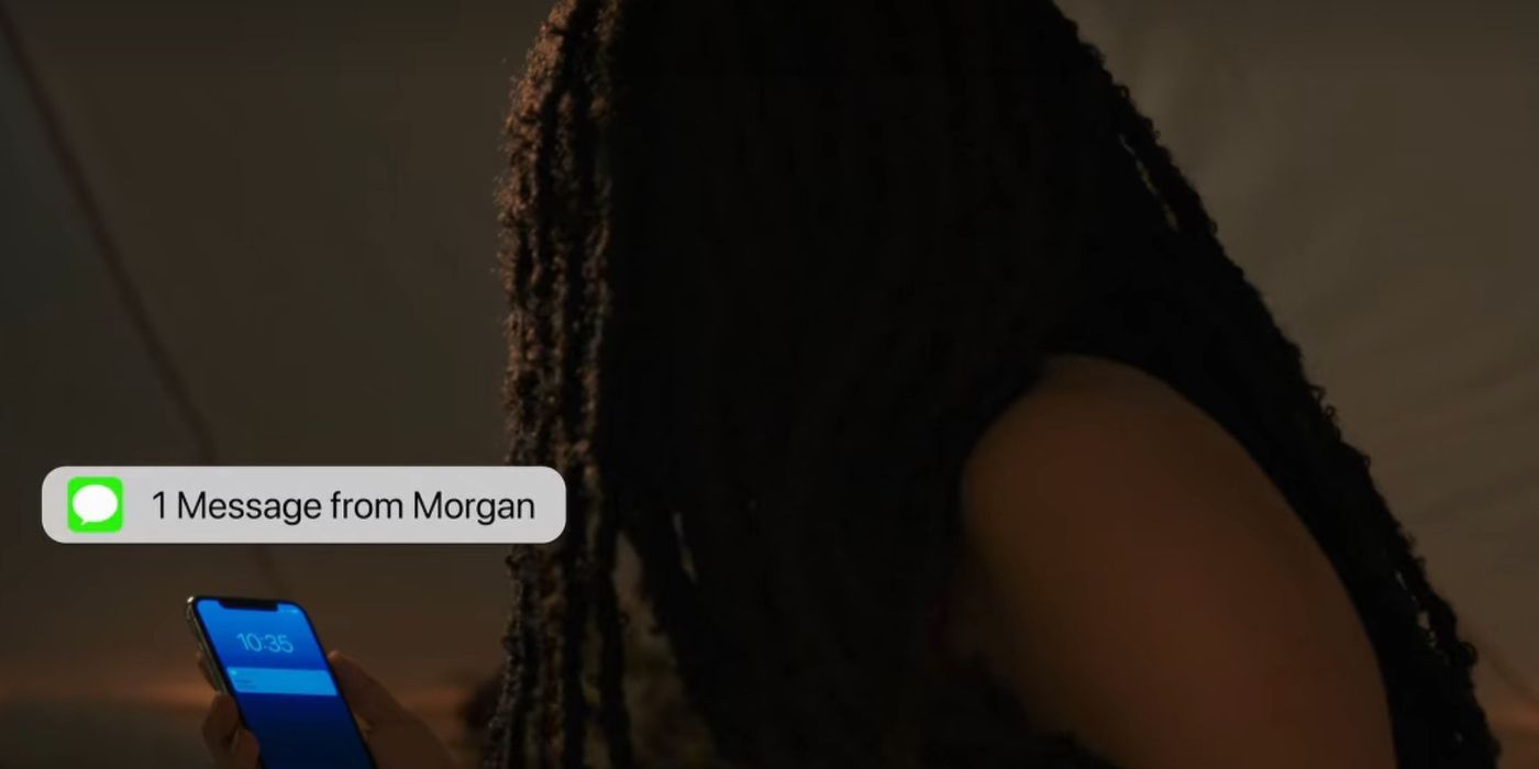 Zoe Soul's Hayley getting a text from Morgan in My Life with the Walter Boys finale