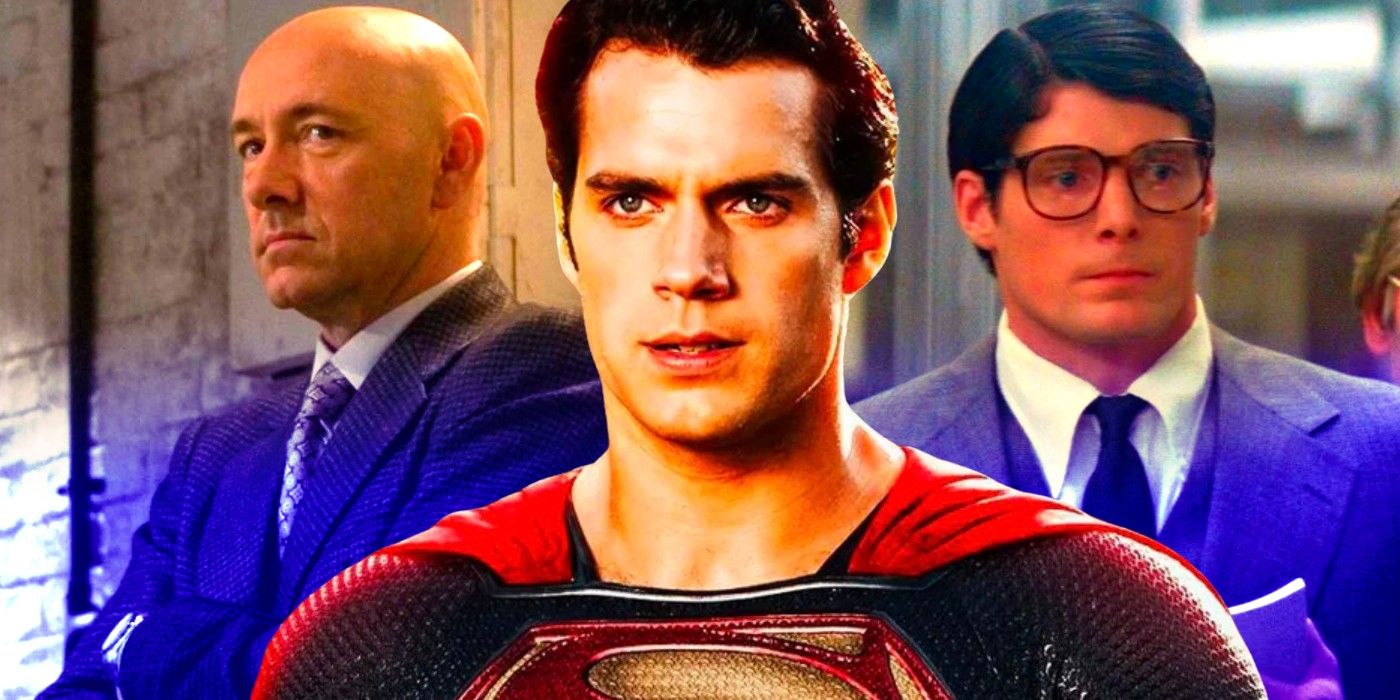 Henry Cavill as Superman with Christopher Reeve and Kevin Spacey
