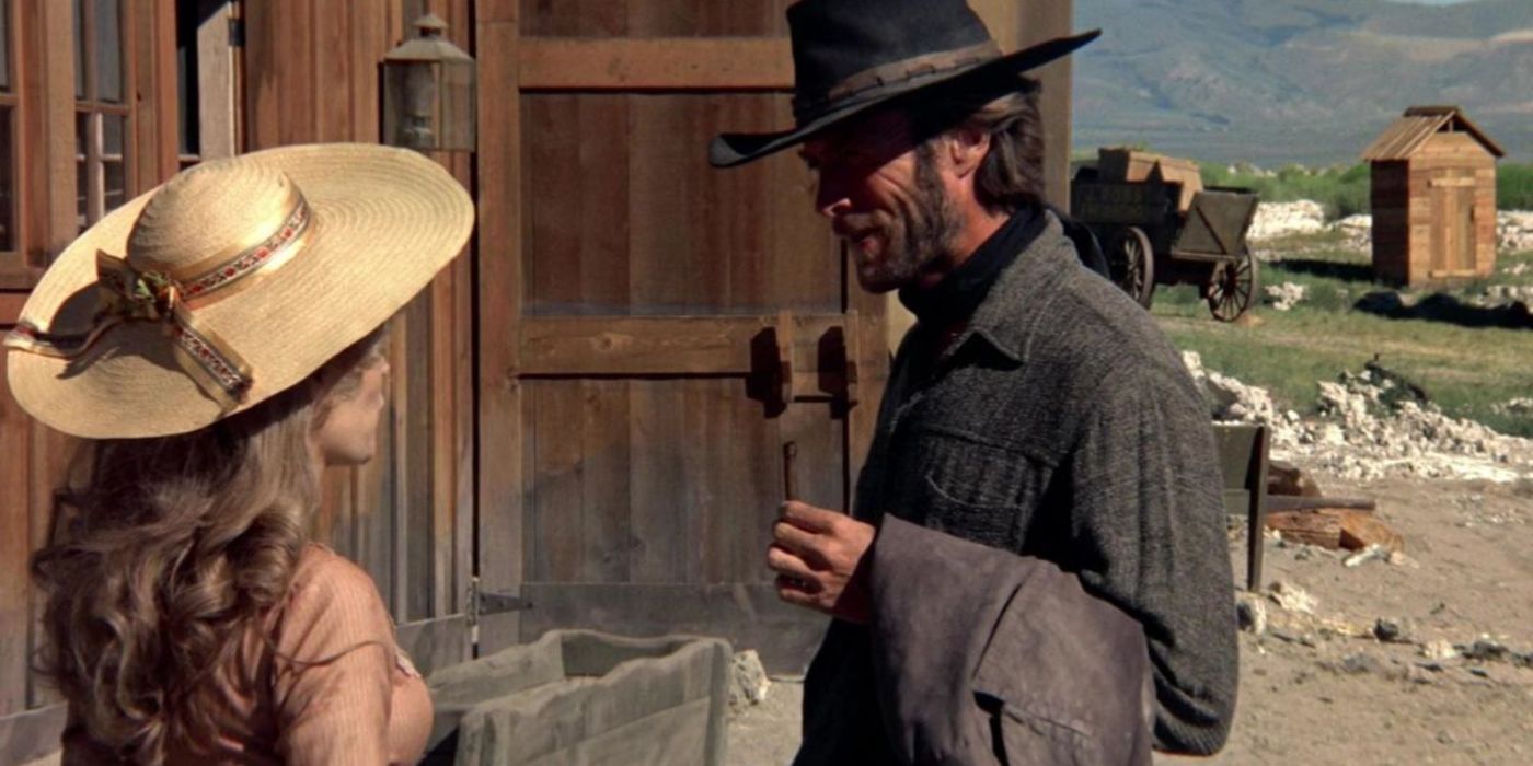 Clint Eastwood as the Stranger and Mariana Hill as Callie Travers in High Plains Drifter