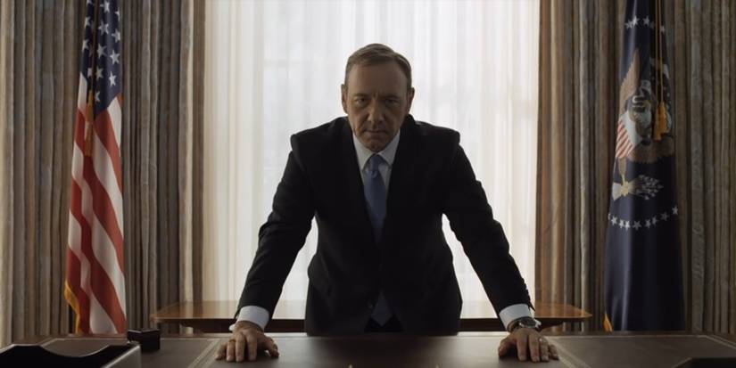 Frank Underwood (Kevin Spacey) in the the Oval Office in the final scene of Chapter 26, the season 2 finale, of House of Card