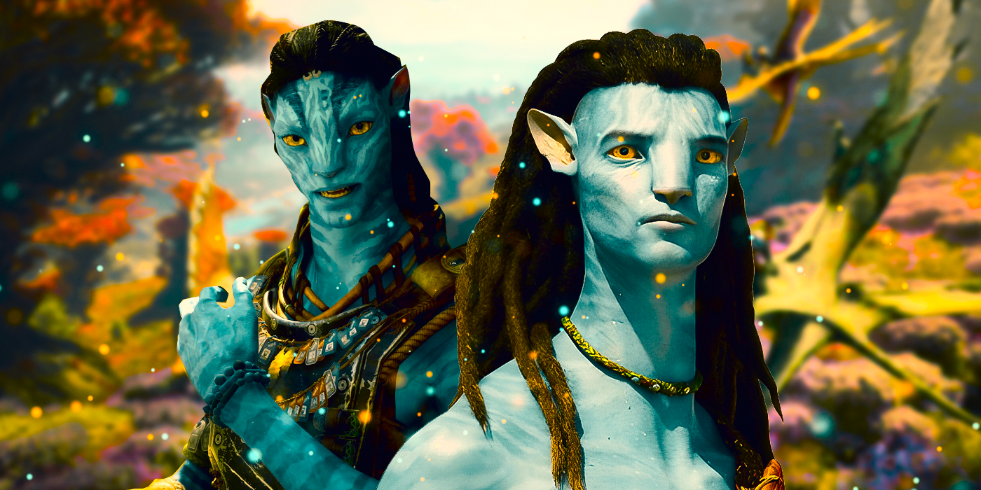 Jake Sully from Avatar: The Way of Water, and the Na'vi protagonist from Avatar: Frontiers of Pandora
