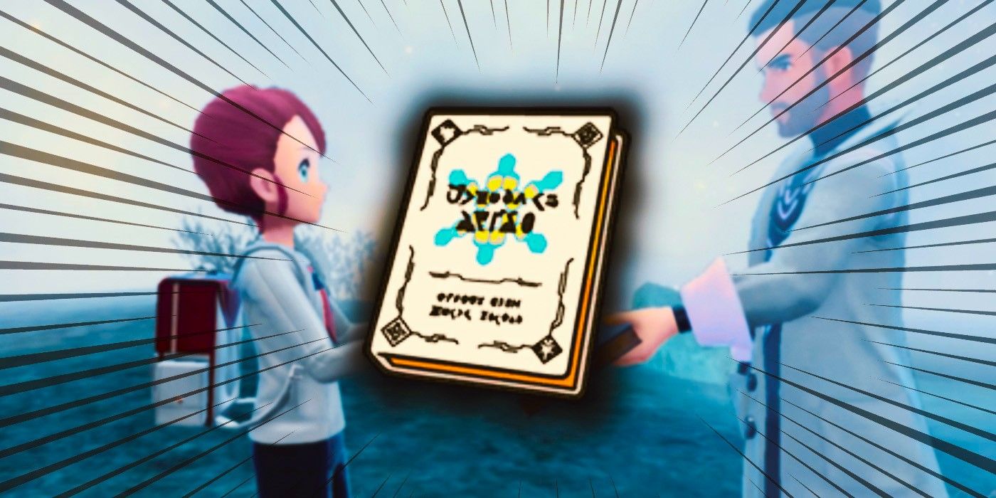 The Briar’s Book triggering a cutscene in Pokémon Scarlet & Violet Indigo Disk DLC