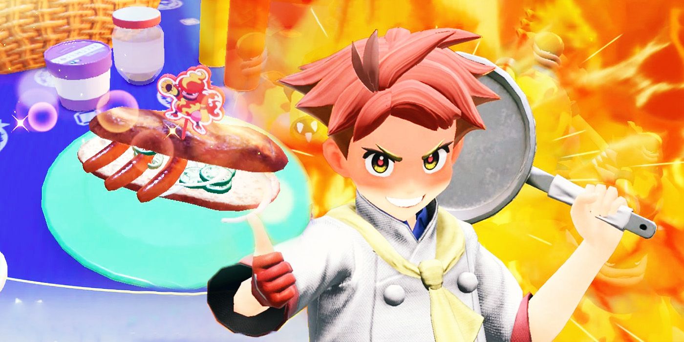 Crispin with a Super Spicy Sandwich behind him in Pokémon Scarlet & Violet