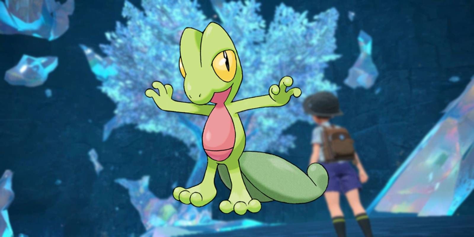Pokemon Scarlet &amp; Violet The Indigo Disk DLC Background with Gen 3 Starter Treeko Available to Find and Catch After Completing Certain Quest