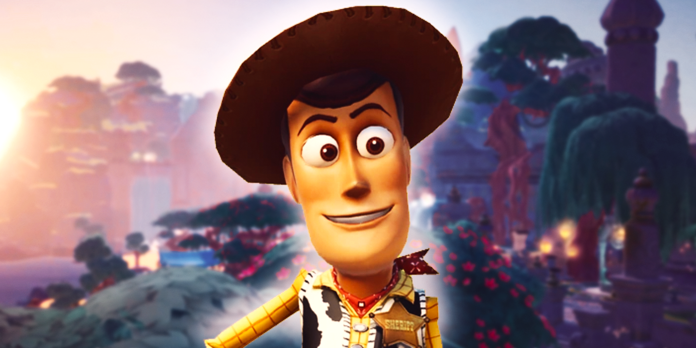 Woody on Disney's Dreamlight Valley background