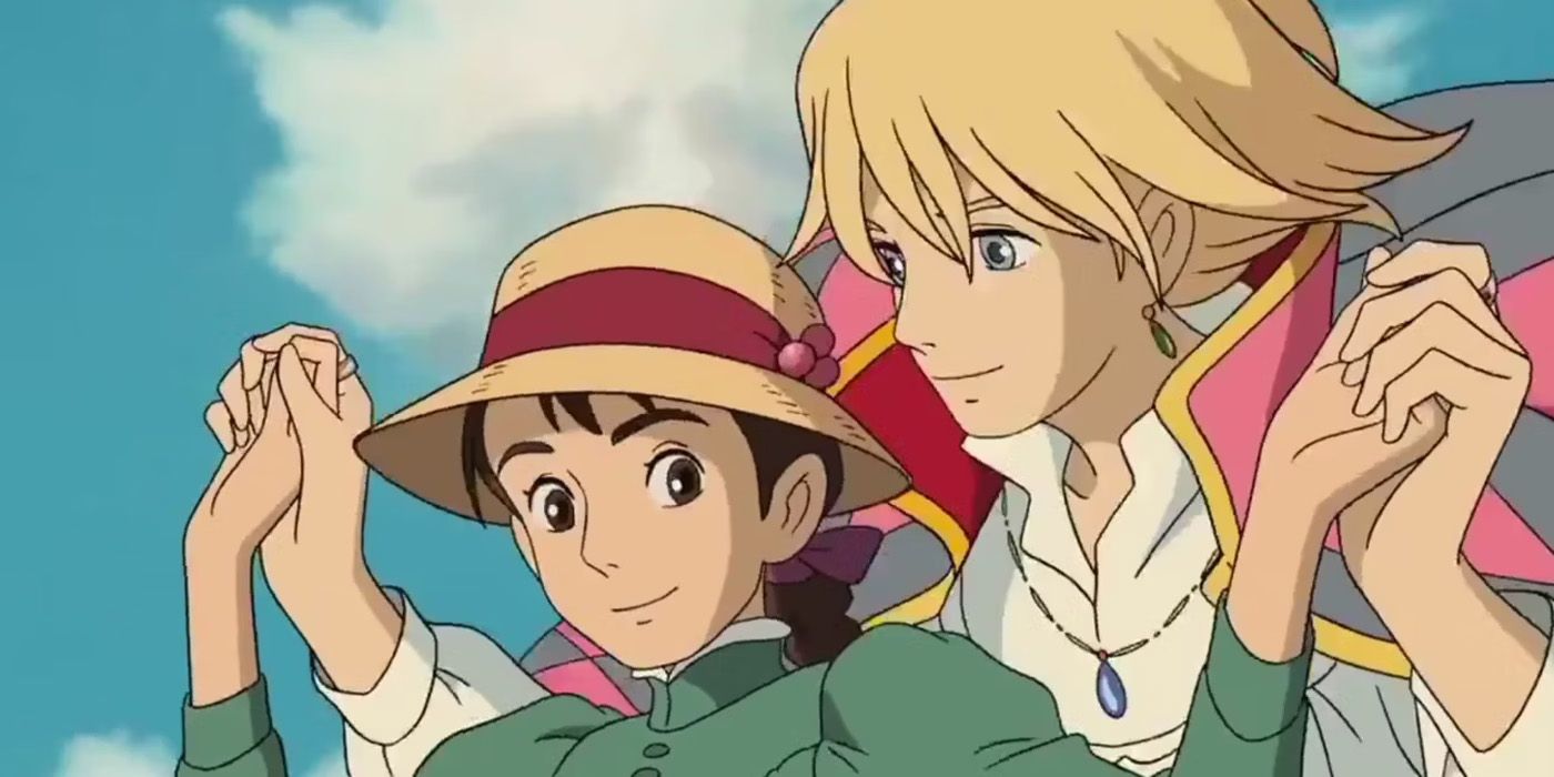 Howl and Sophie flying in Howl's Moving Castle.