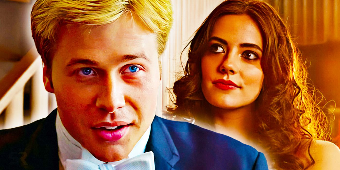 Composite image of Ed McVey as Prince William and Meg Bellamy as Kate Middleton in The Crown season 6