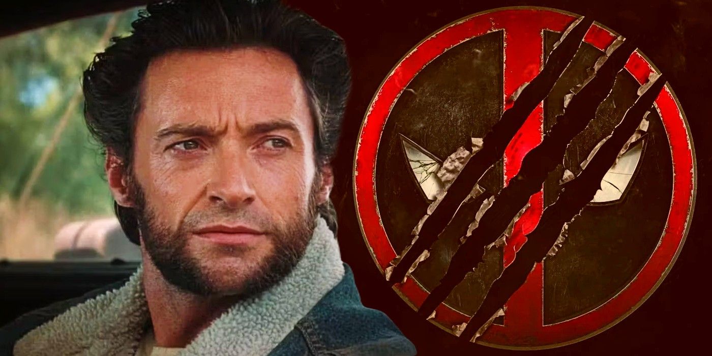 Custom image of Hugh Jackman as Wolverine looking at the Deadpool 3 logo.