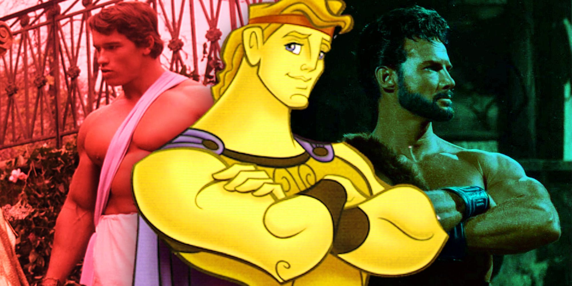 Arnold Schwarzenegger, Disney's Hercules and Steve Reeves as Hercules