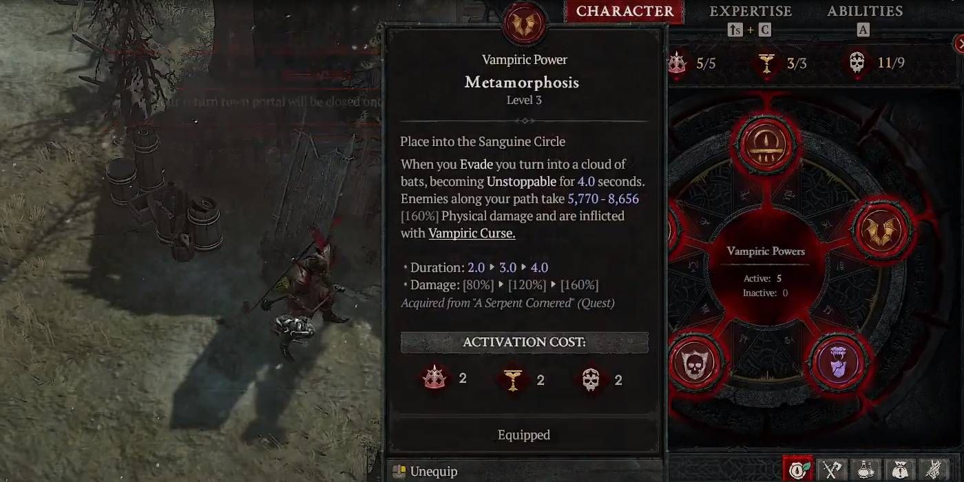 Diablo 4 obtiene el poder vampírico de metamorfosis de Season of Blood Quest