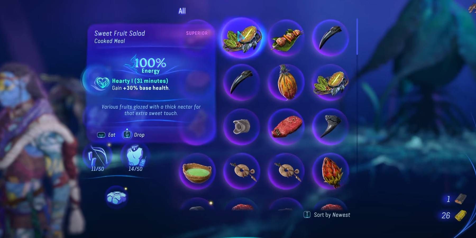 Avatar: Frontiers of Pandora Sweet Fruit Salad Food Recipe Highlighted with Character Buff Explained