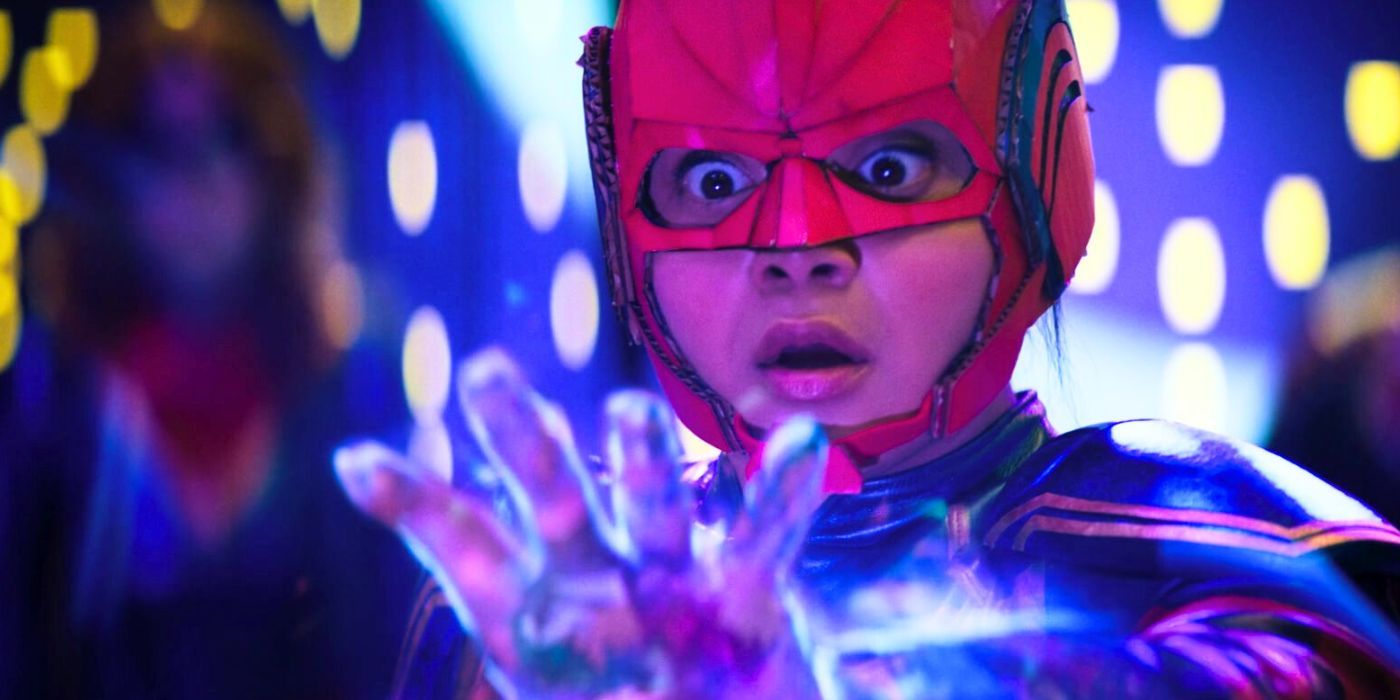 Iman Vellani's Kamala Khan in her AvengersCon costume in Ms. Marvel