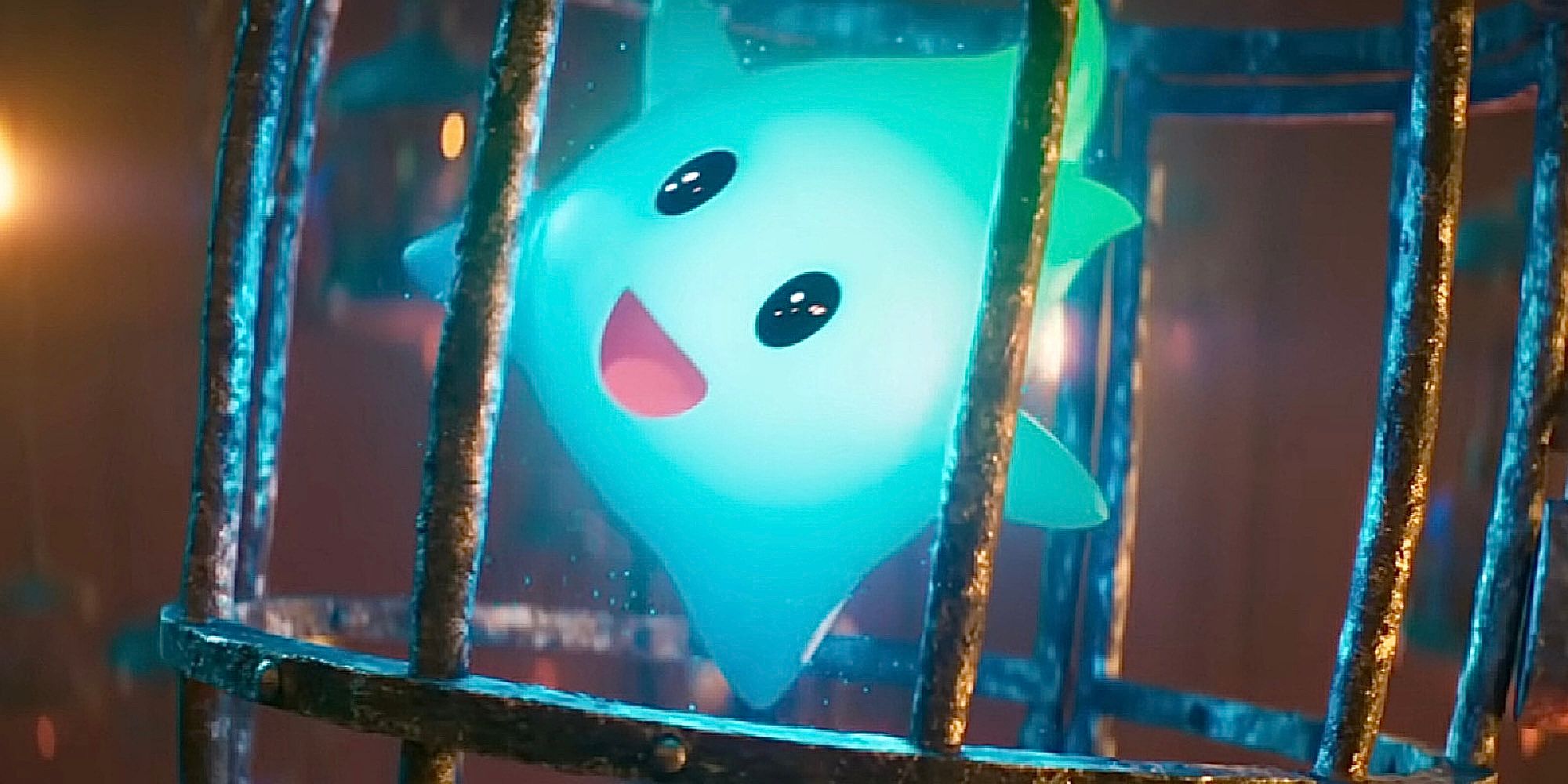 Lumalee smiling in its cage in the Super Mario Bros Movie. 