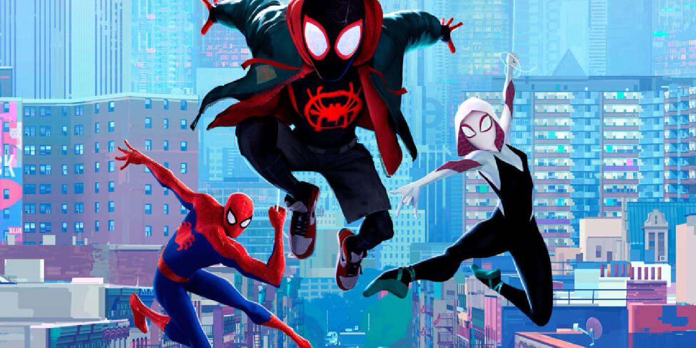 into the spider verse miles peter parker and gwen stacy swinging through new york.jpg?q=50&fit=crop&w=1500&dpr=1