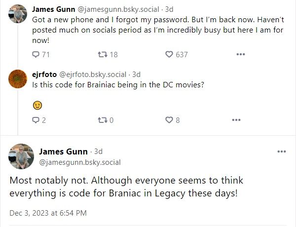 James Gunn On Bluesky