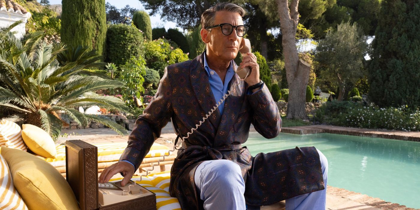 Jason Isaacs on the phone as Cary Grant in Archie