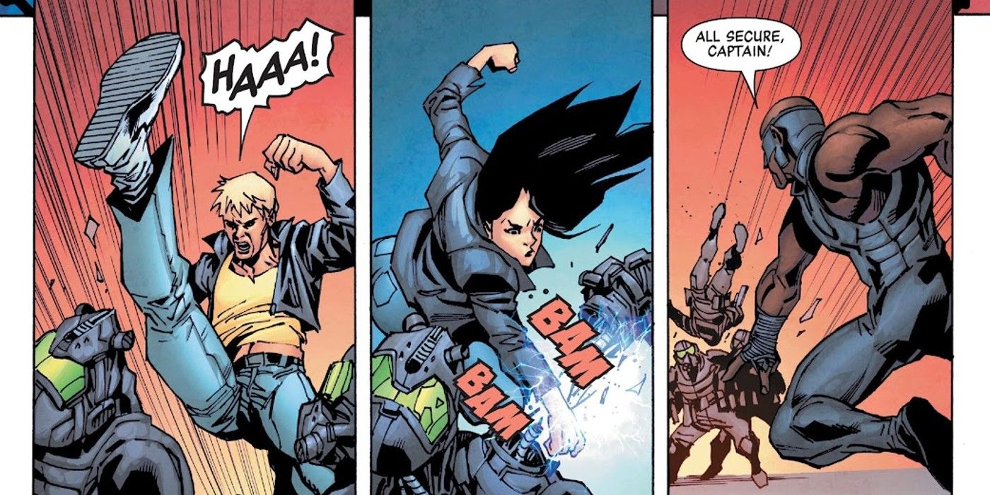 Luke Cage: Gang War #2, Jessica Jones Luke Cage and former Iron Fist Danny Rand fight robots
