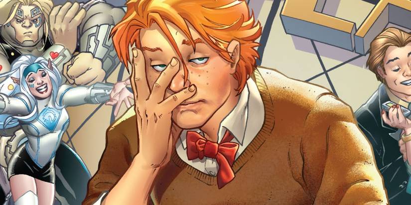 Jimmy Olsen looking stressed in a DC Comic