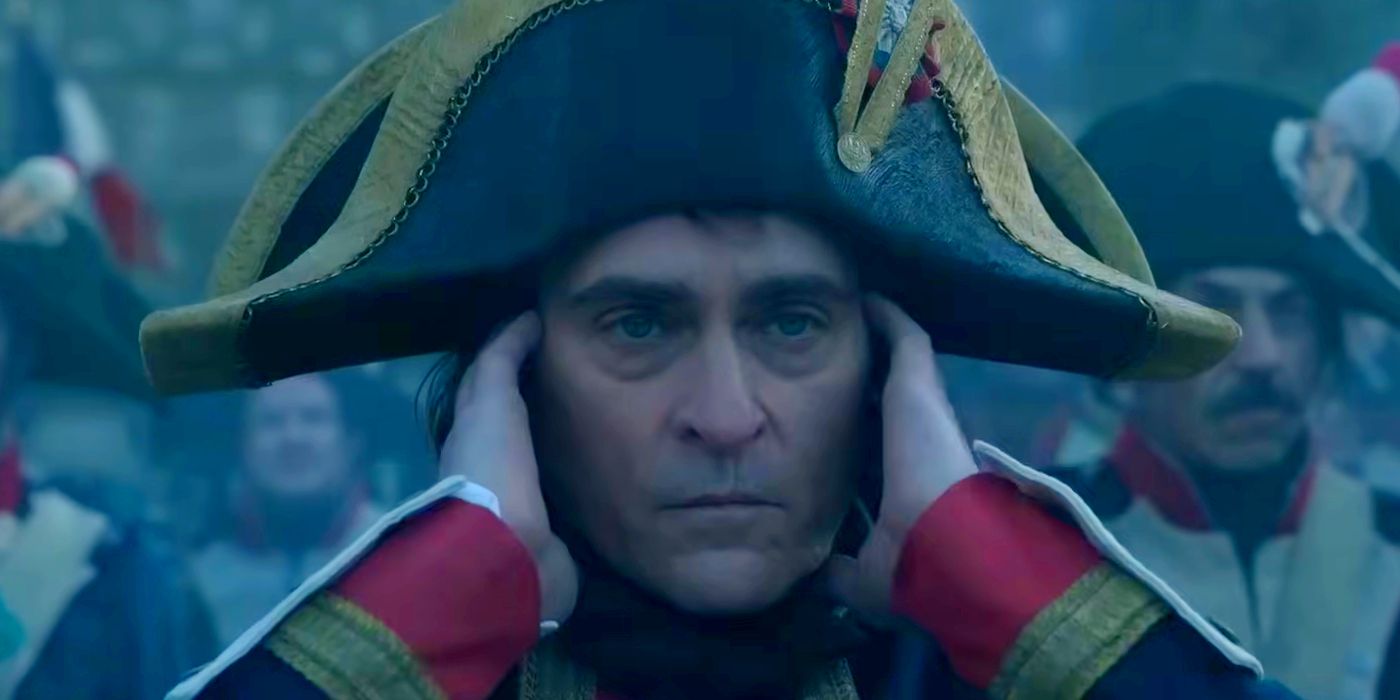 Joaquin Phoenix as Napoleon Bonaparte Covering His Ears in Napoleon