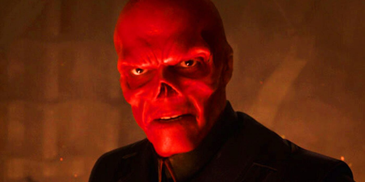 Johann Schmidt's Red Skull in burning HYDRA facility in Captain America The First Avenger