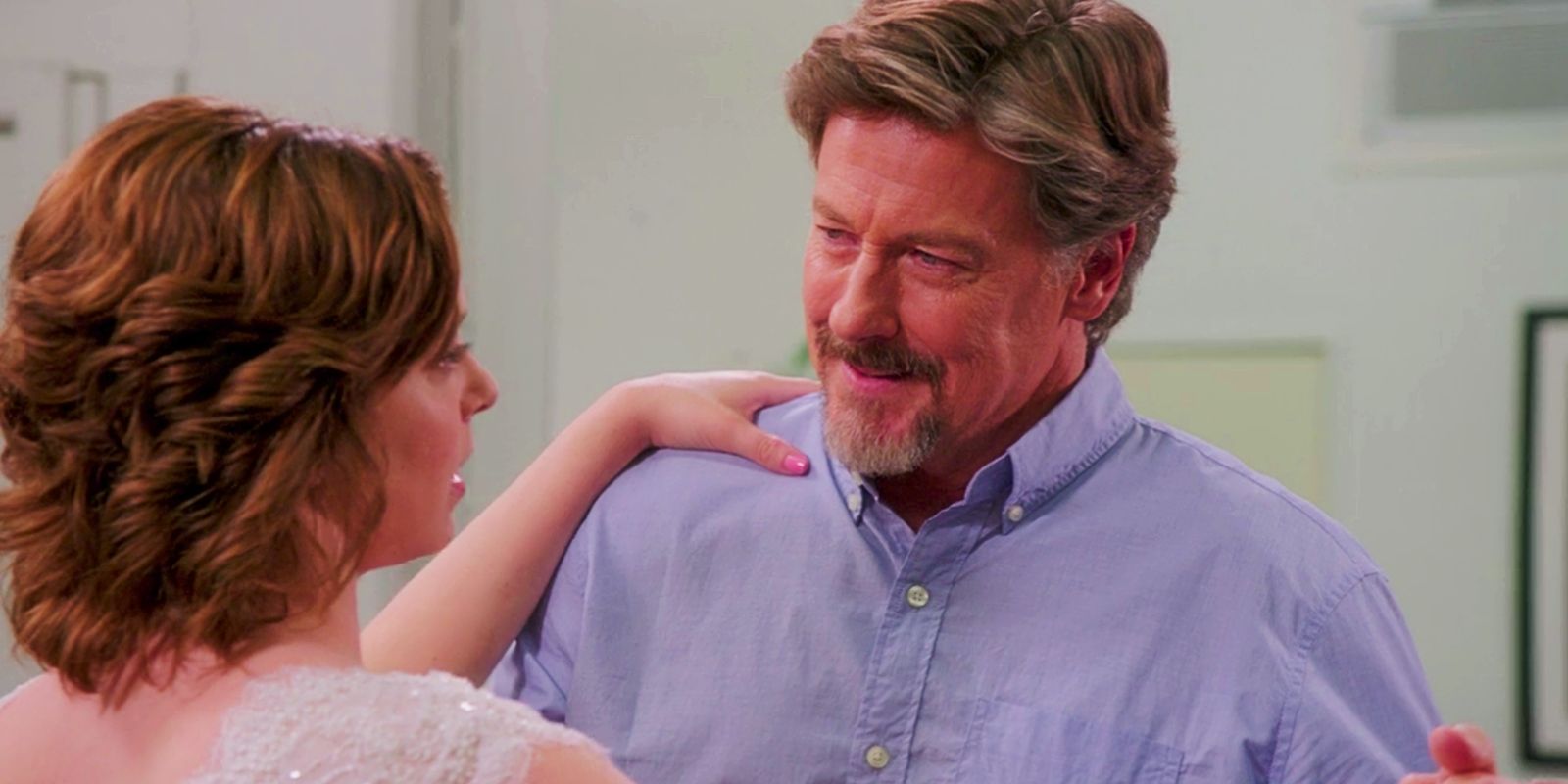 Silas Bunch dances with his daughter Rebecca during a wedding rehearsal in Crazy Ex-Girlfriend.