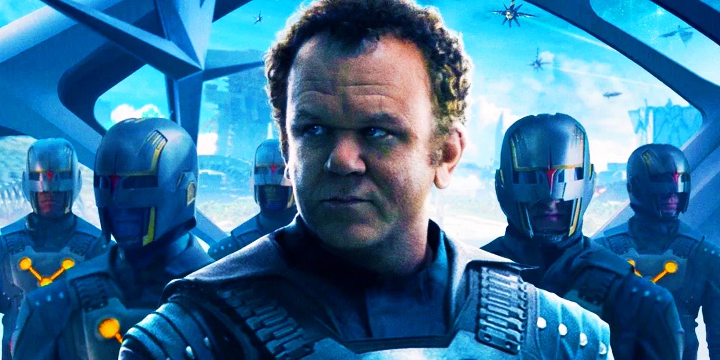 John C. Reilly and Nova Corps soldiers in the MCU