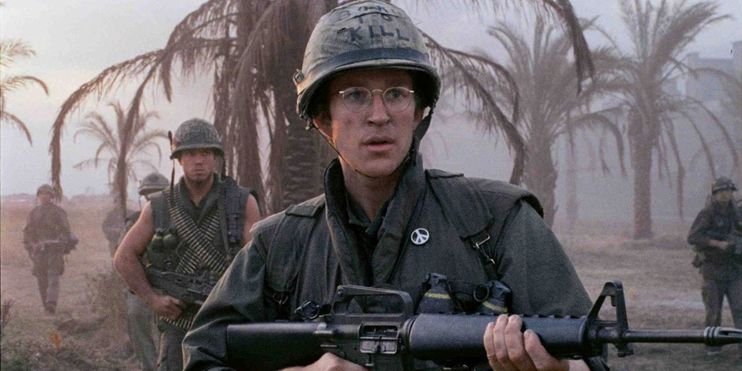 Private Joker (Matthew Modine) on the battlefield in Full Metal Jacket