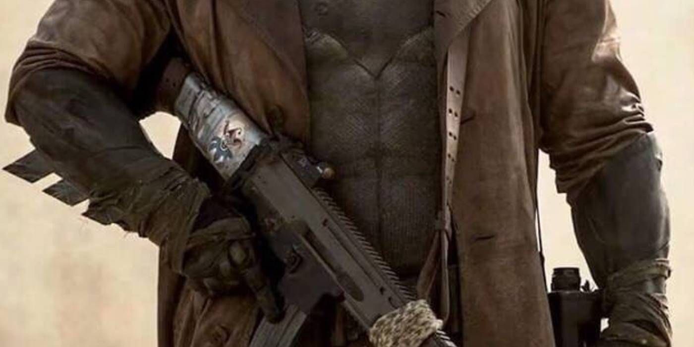Joker&rsquo;s Card on Batman&rsquo;s gun in Batman v Superman nightmare vision-1