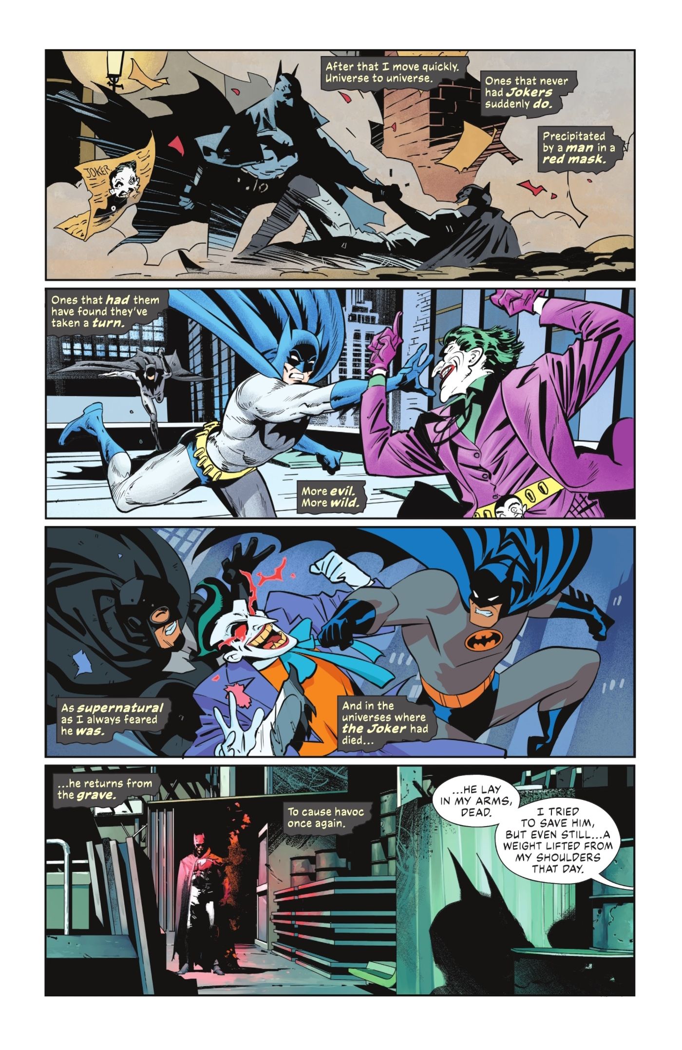 Various Jokers are revived and empowered across the DC Universe