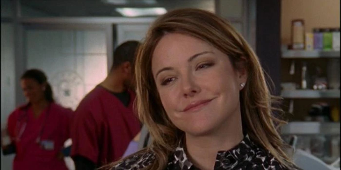 Jordan smiling in Scrubs