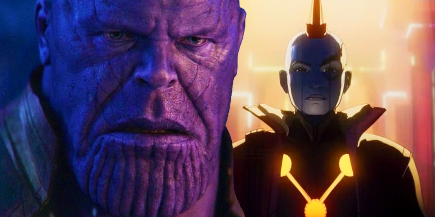 Josh Brolin’s Thanos and animated Nebula in What If…?