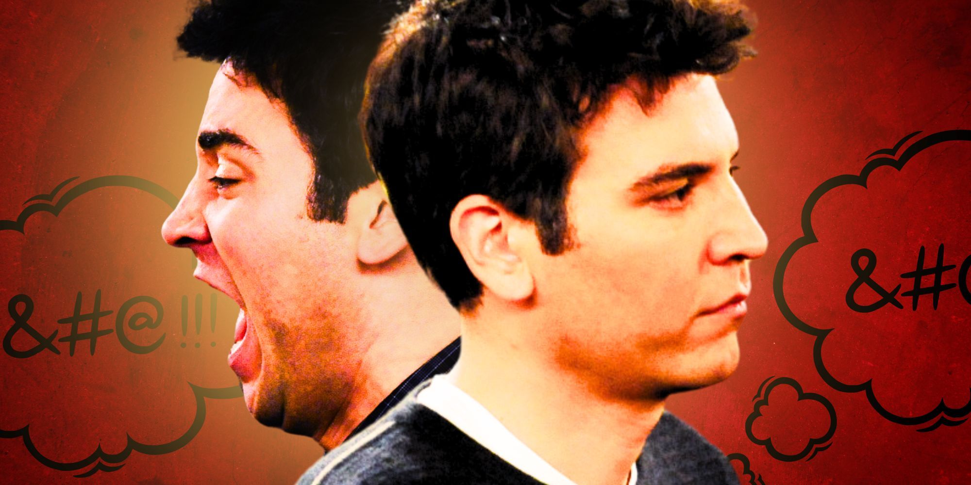 Two side-by-side images of Josh Radnor as Ted Mosby in How I Met Your Mother
