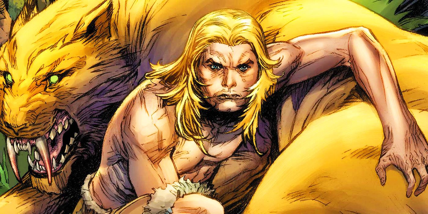 Ka-Zar with sabre-tooth tiger in Marvel Comics
