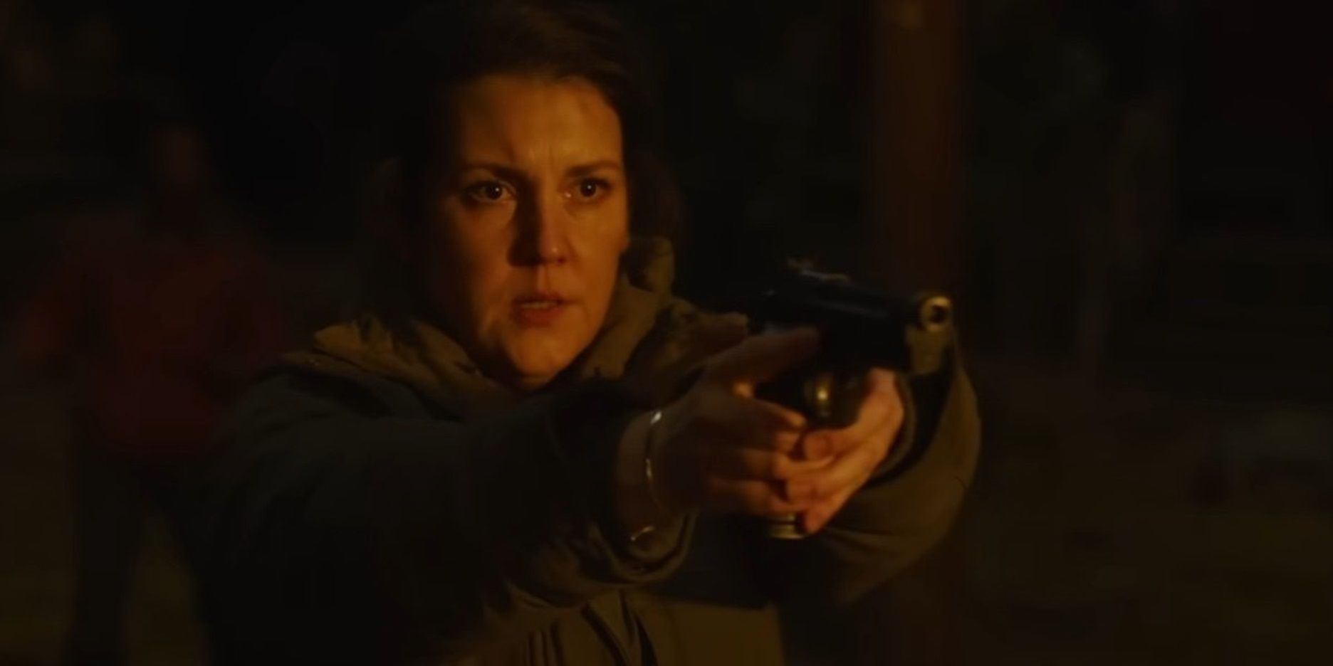 Kathleen holding a gun in The Last of Us